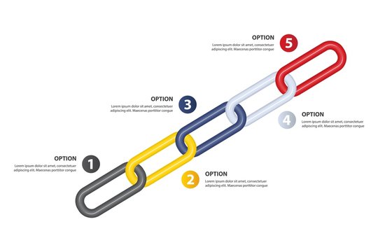 Growing Timeline / Links / Value Chain Vector Infographic Template  