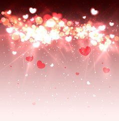 Glow Soft Hearts Valentines Day Background