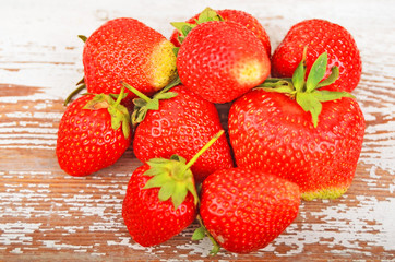 Strawberry on wooden background, DOF