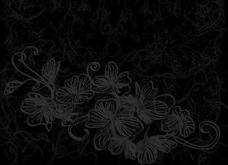 Flower design abstract background black