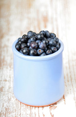 Blueberry on wooden background