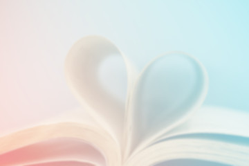 blur image of Heart book process in pastel style