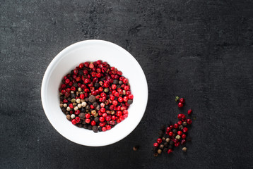 Peppercorns mixed in bawl