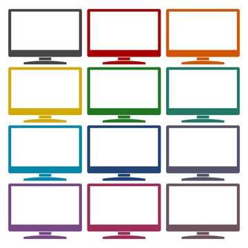 Monitor icon, Vector Eps 10 icons set
