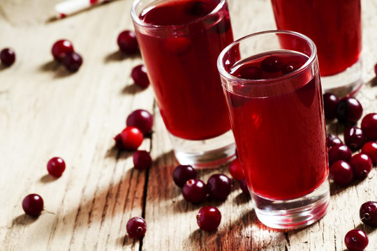 Cranberry juice, selective focus