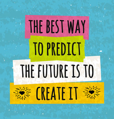 Motivation in a colorful typographic poster to raise faith in yourself and your strength. The series of business concepts in front of a white brushstroke on the prediction of the future. Vector - 103277115