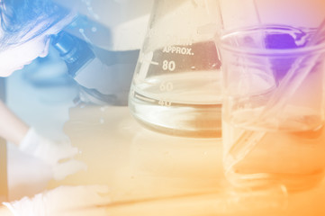 Chemical laboratory equipment. Flasks and test tubes