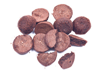 Brownies separated on white background
