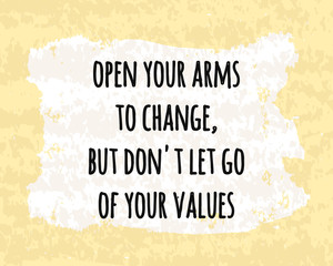 Colorful typographic motivational poster of business concepts on the open arms. Vector