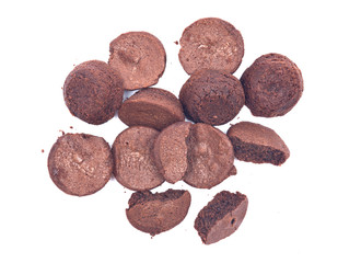 Brownies separated on white background