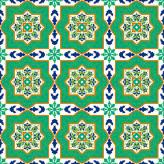 Spanish classic ceramic tiles. Seamless patterns.