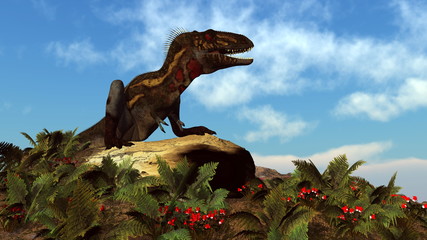 Nanotyrannus dinosaur resting - 3D render