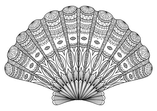 Seashell Zentangle for coloring book,tattoo, t shirt design and so on