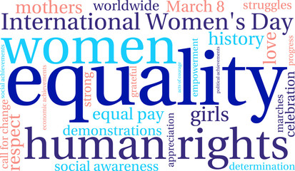 Equality Word Cloud on a white background. 