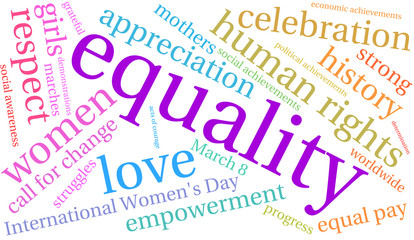 Fototapeta premium Equality Word Cloud on a white background. 