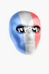 Terror Gesicht Frankreich Maske