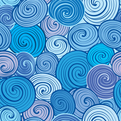 Wave seamless pattern. Abstract geometric swirl wavy  background. 
