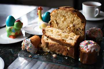 Easter cake with easter eggs