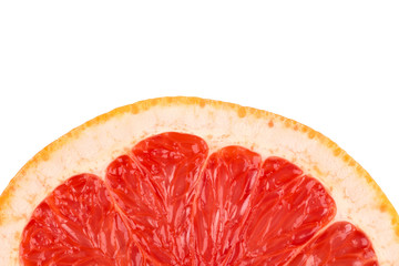 slice of grapefruit isolated on white background