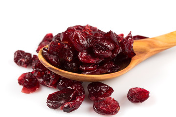 Dried cranberries  on white