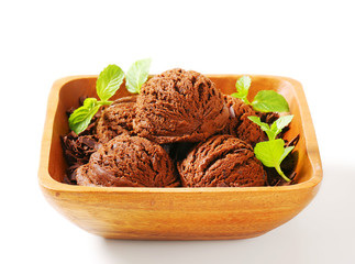 Scoops of chocolate ice cream