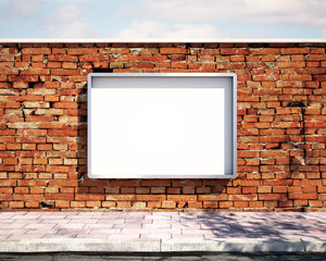 mockup billboard on the wall. 3d