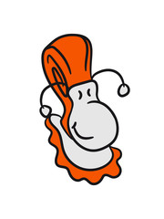 small sweet cute snail orange smile