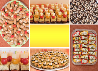Collage Fingerfood für Parties, Leerfläche