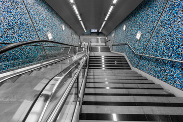 Escalators inside subway station