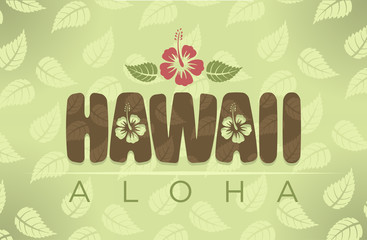 Vector Hawaii word in vintage colors