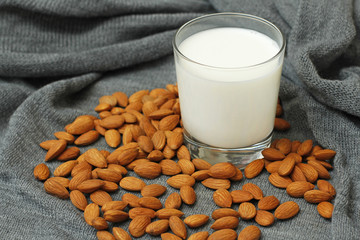 glass of almond milk 