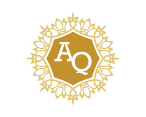 AQ initial royal letter logo
