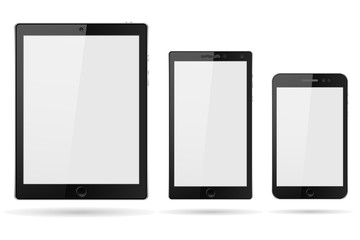 Vector tablet computer and mobile phone realistic