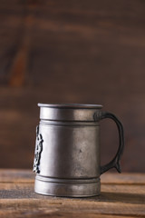 vintage beer solid iron mug