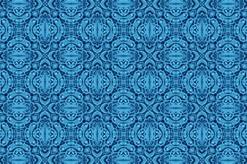 Gordijnen Голубой орнамент с узорами. 12   © Ai9&iF