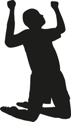 Soccer winner silhouette