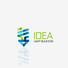 Logo, vector light bulb abstract linear geometric business icon. Idea concept