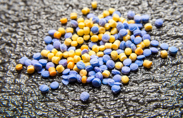 Plastic polymer granules.