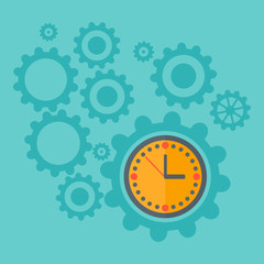 Background of cogwheels and clock mechanism.