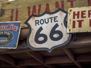 Rustic Route US 66 Highway sign