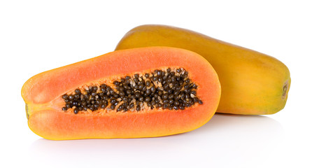 papaya on white background
