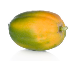 ripe papaya isolated on a white background