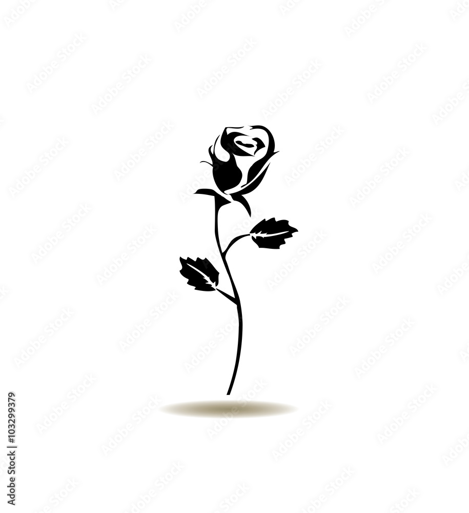 Wall mural vector rose icon