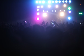 Fototapeta na wymiar Concert Crowds and Lights