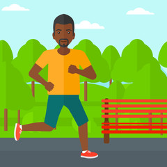 Sportive man jogging.