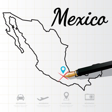 Mexico map Infographic