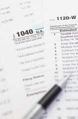Close - up U.S. income tax form..