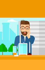 Man looking at shop window.