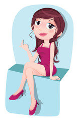 sexy girl showing come on gesture