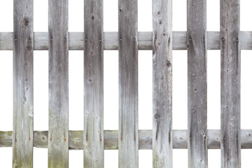 Wood fence pattern isolated on white background